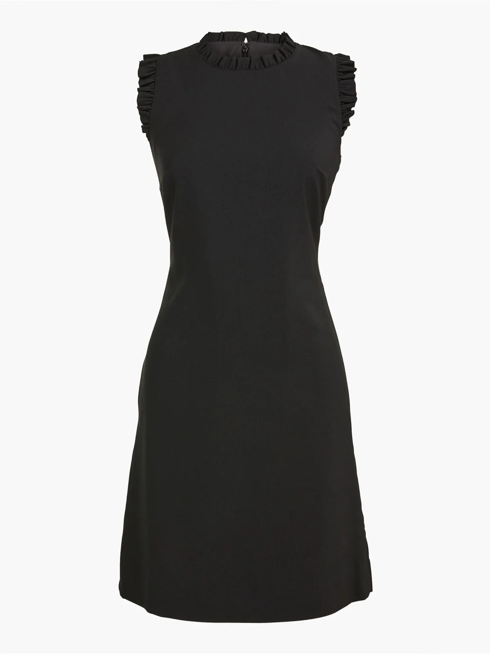 J. Crew Suiting Black Sleeveless Ruffle-Trim Mini Dress 2